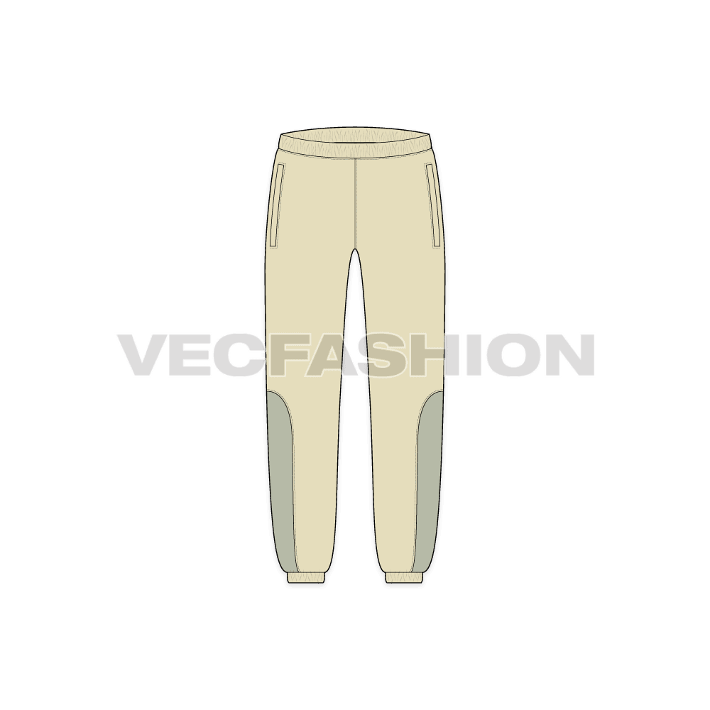 Mens Panelled Linen Pants front view