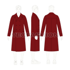 Mens Pea Coat Vector Sketch flat sketch, croqui sketch
