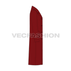 Mens Pea Coat Vector Sketch flat sketch, side view