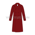 Mens Pea Coat Vector Sketch flat sketch, front view