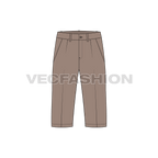 Mens pedal pushers cotton shorts flat sketch, front view