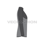 Mens Performance Sport Jacket flat sketch, side view