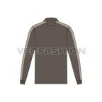 Mens pique polo shirt flat sketch, back view