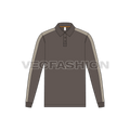 Mens pique polo shirt flat sketch, front view