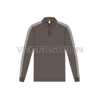 Mens pique polo shirt flat sketch, front view