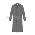 Mens Polo Coat Vector Sketch flat sketch, front view