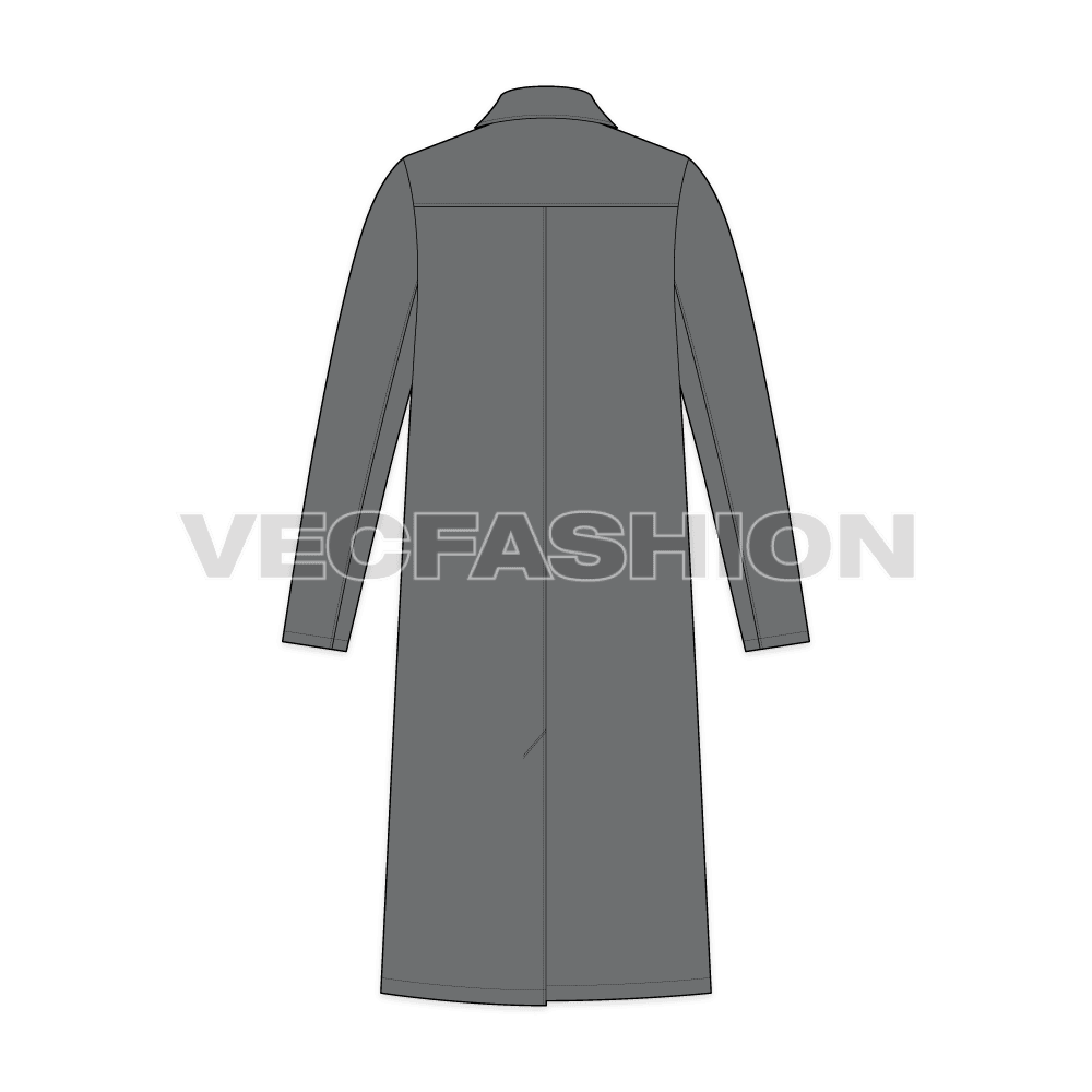 Mens Polo Coat Vector Sketch side view