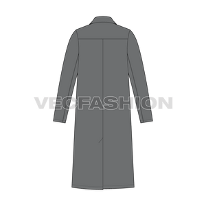 Mens Polo Coat Vector Sketch side view