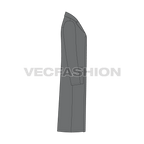 Mens Polo Coat Vector Sketch flat sketch, side view