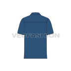 Mens polo neck shirt flat sketch, back view