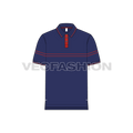 Mens polo neck t-shirt flat sketch, front view