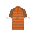 Mens polo shirt flat sketch, front view