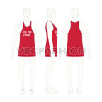 Mens pro gym tank flat sketch, croqui sketch