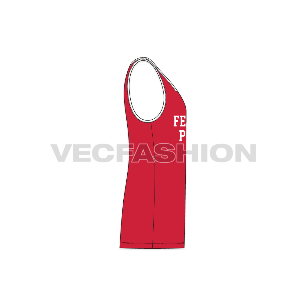 Mens pro gym tank flat sketch, side view