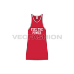 Mens pro gym tank flat sketch, front view