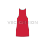 Mens pro gym tank flat sketch, back view