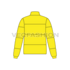 Mens Puffer Climbing Jacket flat sketch, back view