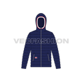 Mens Puffer Coat flat sketch, front view