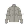 Best Puffer Jacket Mens flat sketch, front view