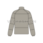 Best Puffer Jacket Mens flat sketch, back view