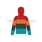 Mens Puffer Jacket flat sketch, back view