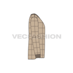 Mens puffer sweatshirt flat sketch, side view