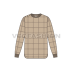 Mens puffer sweatshirt flat sketch, front view