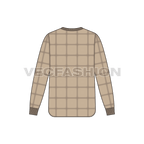 Mens puffer sweatshirt flat sketch, back view