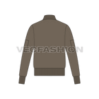 Mens Pullover Bomber Jacket flat sketch, back view