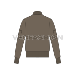 Mens Pullover Bomber Jacket back view