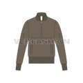 Mens Pullover Bomber Jacket flat sketch, front view