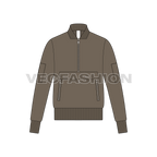 Mens Pullover Bomber Jacket flat sketch, front view