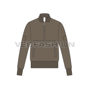 Mens Pullover Bomber Jacket front view