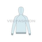 Mens pullover hoodie jumper flat sketch, back view