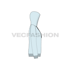 Mens pullover hoodie jumper flat sketch, side view