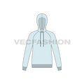 Mens pullover hoodie jumper flat sketch, front view