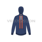 Mens pullover with oversized hood flat sketch, front view