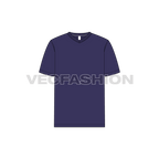 Mens purple v neck t-shirt flat sketch, front view