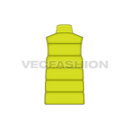 Mens quilted puffer vest flat sketch, back view