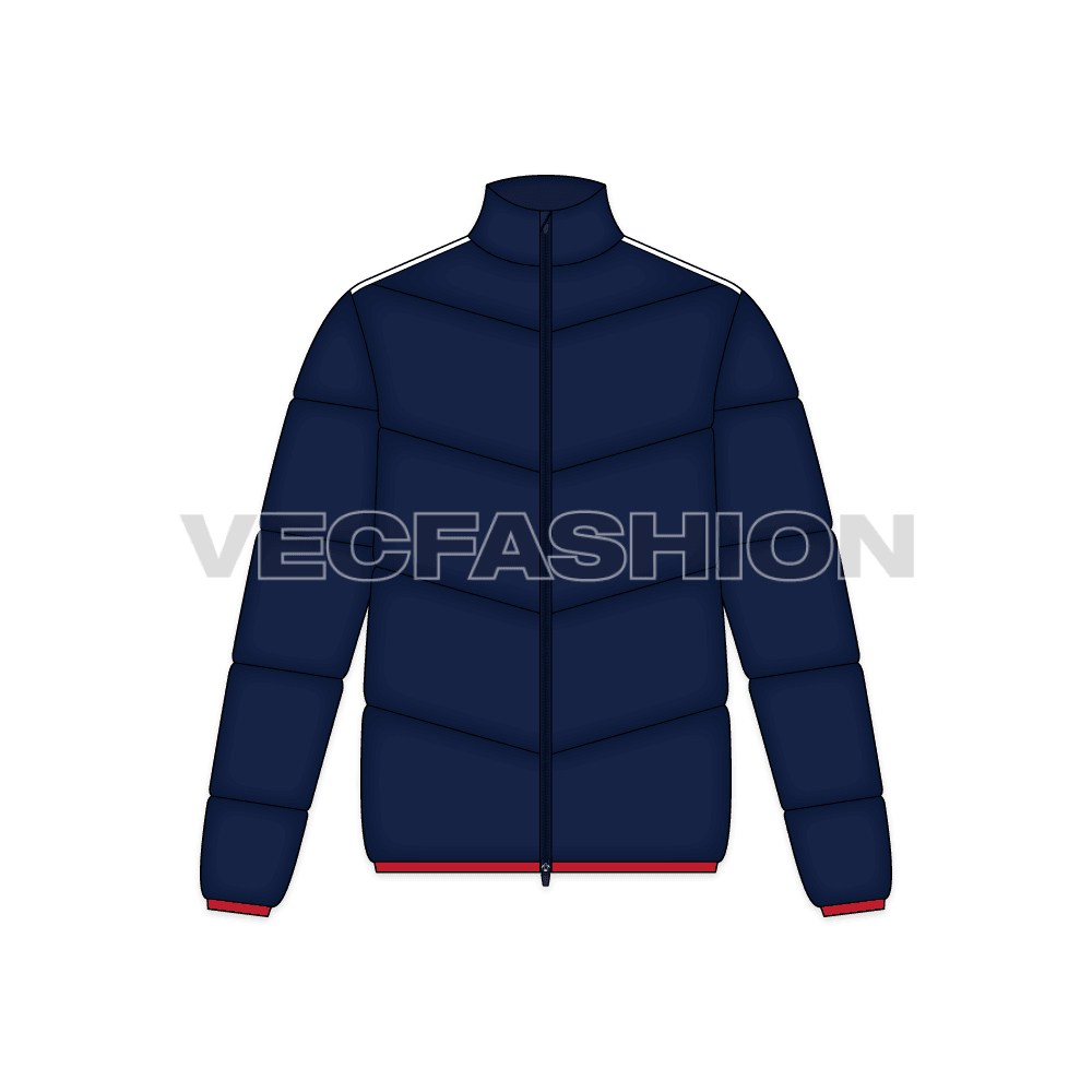 Mens Quilted Windbreaker Jacket front view