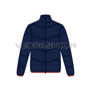 Mens Quilted Windbreaker Jacket front view