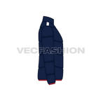 Mens Quilted Windbreaker Jacket flat sketch, side view
