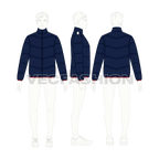Mens Quilted Windbreaker Jacket flat sketch, croqui sketch