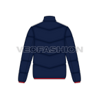Mens Quilted Windbreaker Jacket flat sketch, back view