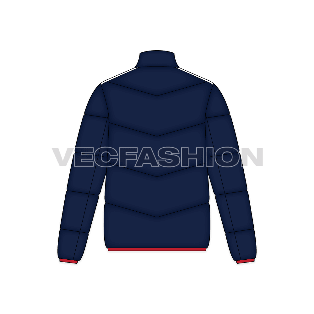 Mens Quilted Windbreaker Jacket back view