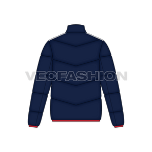 Mens Quilted Windbreaker Jacket back view