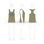 Mens racerback gym tank flat sketch, croqui sketch
