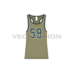 Mens racerback gym tank flat sketch, front view
