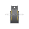 Mens racerback sport tank top flat sketch, front view