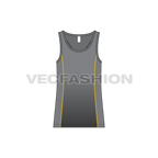 Mens racerback sport tank top flat sketch, front view